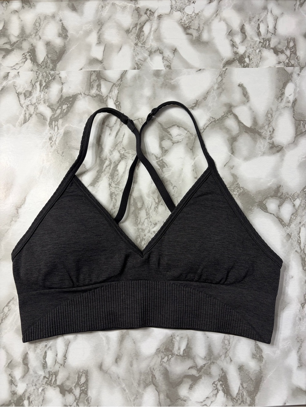 Lululemon Ebb to Street Bra II Heathered Black